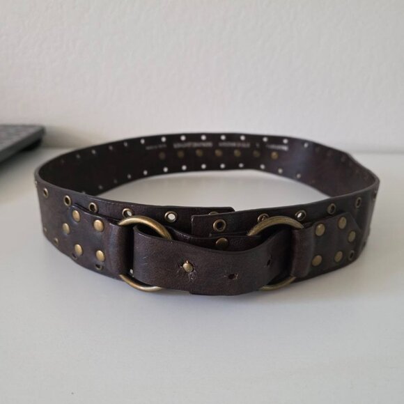 Steve Madden Accessories - Steve Madden Leather Belt Double-ring Buckle with Stud Details size L SM30759TJ